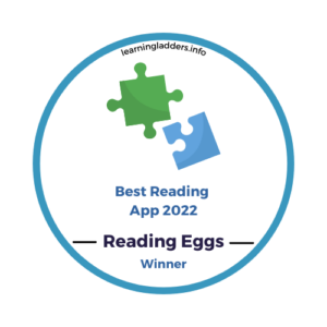 Badge awarding Reading the winner's prize in "Best Reading App" category