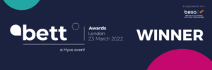 Banner showing award as a Bett 2022 winner