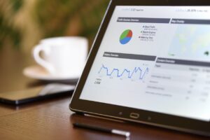 tablet with charts and graph